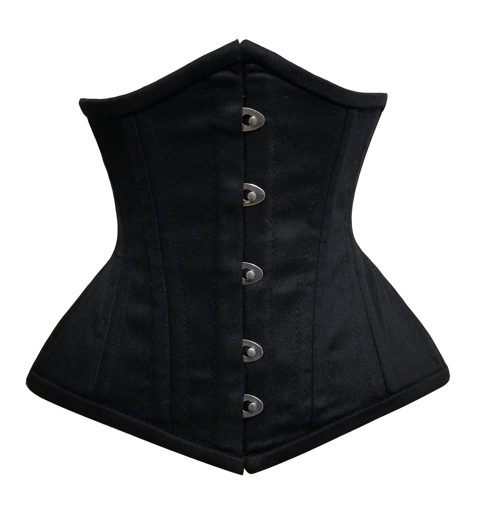 Black Corset Underbust Double Steel Boned Waist Cincher Body