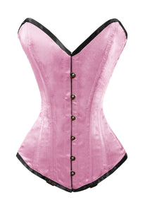 Heavy Duty 26 Double Steel Boned Waist Training Satin Overbust Shaper Wider Hips Corset #8837-BT-SA