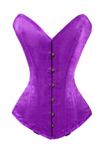 Load image into Gallery viewer, Heavy Duty 26 Double Steel Boned Waist Training Satin Overbust Shaper Wider Hips Corset #8837-OT-SA