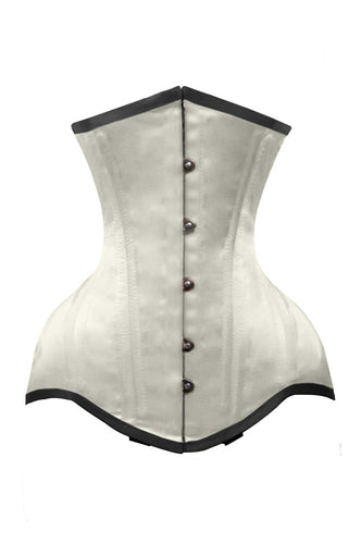 Heavy Duty 26 Double Steel Boned Waist Training Satin Underbust Tight Shaper Corset #8862-BT-SA