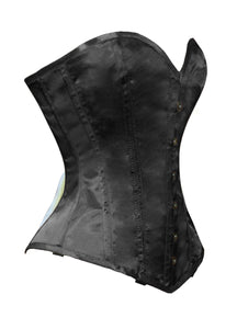 Heavy Duty 26 Double Steel Boned Waist Training Satin Overbust Tight Shaper Corset #8937-OT-WL-SA