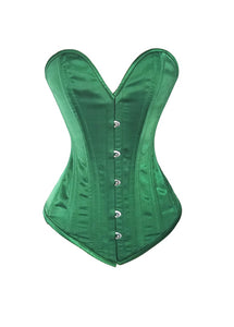 Heavy Duty 26 Double Steel Boned Waist Training Satin Overbust Tight Shaper Corset #8938-OT-SA