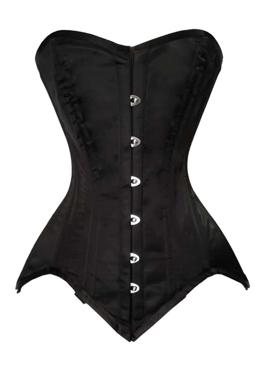 Heavy Duty 26 Double Steel Boned Waist Training Satin Overbust Tight Shaper Corset #8951-OT-SA