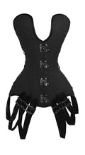 Load image into Gallery viewer, 26 Double Steel Boned Waist Training Cotton Long Torso Overbust Tight Shaper Corset #8962-MC-TC