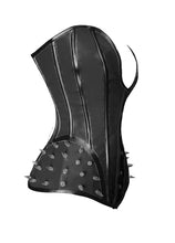 Load image into Gallery viewer, 26 Double Steel Boned Waist Training Leather Long Torso Overbust Tight Shaper Corset #8964-B-LE
