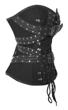 Load image into Gallery viewer, Heavy Duty 24 Double Steel Boned Waist Training Real Leather Overbust Tight Shaper Corset #8965-B-LE