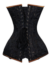Load image into Gallery viewer, Heavy Duty 26 Double Steel Boned Waist Training Brocade &amp; Satin Overbust Tight Shaper Corset #9003