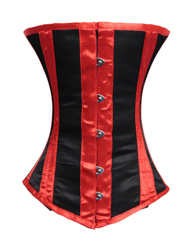 Heavy Duty 26 Double Steel Boned Waist Training Satin Underbust Tight Shaper Corset #9029-R-SA