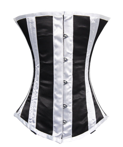 Heavy Duty 26 Double Steel Boned Waist Training Satin Underbust Tight Shaper Corset #9029-W-SA