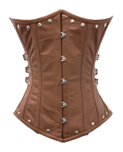 Heavy Duty 26 Double Steel Boned Waist Training Leather Underbust Tight Shaper Corset #9030-LE