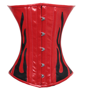 Heavy Duty 26 Double Steel Boned Waist Training Leather Underbust Tight Shaper Corset #9033-B-LE