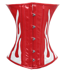 Heavy Duty 26 Double Steel Boned Waist Training Leather Underbust Tight Shaper Corset #9033-R-LE