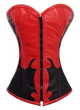 Load image into Gallery viewer, Heavy Duty 24 Double Steel Boned Waist Training Leather Overbust Tight Shaper Corset #9036-B-LE