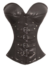 Load image into Gallery viewer, Heavy Duty 26 Double Steel Boned Waist Training Leather Overbust Tight Shaper Corset #9797-LE