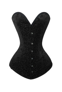 Heavy Duty 26 Double Steel Boned Waist Training Brocade Long Torso Overbust Shaper Corset #9938-BRO