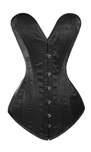 Heavy Duty 26 Double Steel Boned Waist Training Satin Long Torso Overbust Shaper Corset #9938-OT-SA