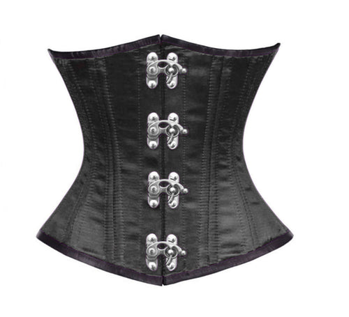 Heavy Duty 26 Double Steel Boned Waist Training Satin Underbust Shaper Corset #9965-OT-MC-SA