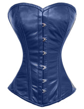 Load image into Gallery viewer, Heavy Duty 26 Double Steel Boned Waist Training LEATHER Overbust Tight Shaper Corset #9970-LE