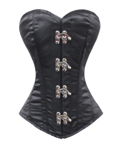 Heavy Duty 26 Double Steel Boned Waist Training Satin Overbust Tight Shaper Corset #9974-DB-MC-SA