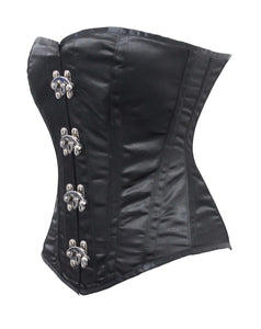 Heavy Duty 26 Double Steel Boned Waist Training Satin Overbust Tight Shaper Corset #9974-DB-MC-SA