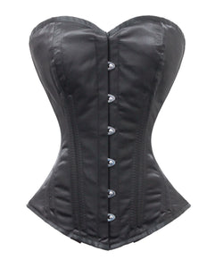 Heavy Duty 26 Double Steel Boned Waist Training Satin Overbust Tight Shaper Corset #9974-OT-DB-SA