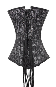 Heavy Duty 26 Double Steel Boned Waist Training Brocade Overbust Tight Shaper Corset #9974-BRO2