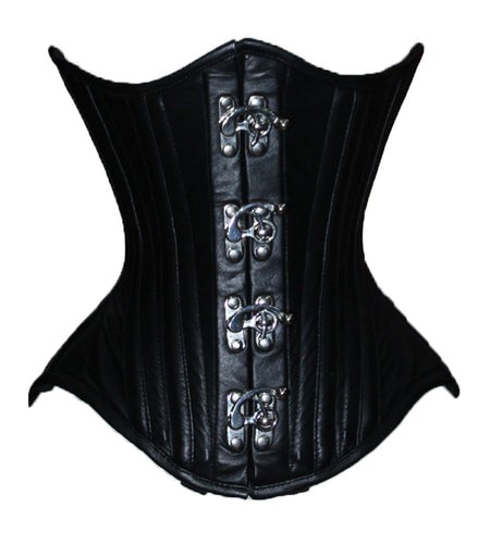 Heavy Duty 26 Double Steel Boned Waist Training Leather Underbust Tight Shaper Corset #MCC19-MC-LE