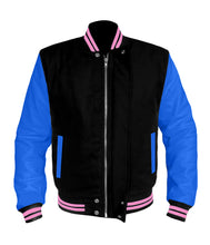 Load image into Gallery viewer, Original American Varsity Blue Leather Sleeve Letterman College Baseball Men Wool Jackets #BLSL-PKSTR-BZ