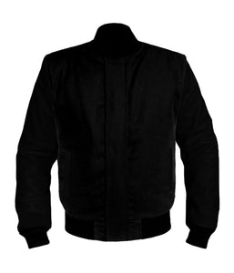 Original American Varsity Black Leather Sleeve Letterman College Baseball Kid Wool Jackets #BSL-BBAND-BZ