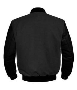 Original American Varsity Black Leather Sleeve Letterman College Baseball Women Wool Jackets #BSL-BBAND-BZ