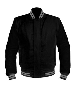 Original American Varsity Black Leather Sleeve Letterman College Baseball Women Wool Jackets #BSL-GYSTR-BZ