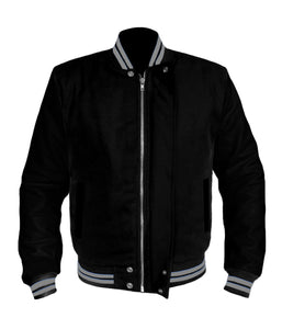 Original American Varsity Black Leather Sleeve Letterman College Baseball Women Wool Jackets #BSL-GYSTR-BZ