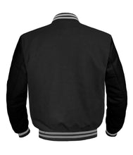 Load image into Gallery viewer, Original American Varsity Black Leather Sleeve Letterman College Baseball Kid Wool Jackets #BSL-GYSTR-BZ