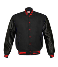 Load image into Gallery viewer, Superb Genuine Black Leather Sleeve Letterman College Varsity Kid Wool Jackets #BSL-RSTR-RB