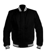 Load image into Gallery viewer, Original American Varsity Black Leather Sleeve Letterman College Baseball Kid Wool Jackets #BSL-WSTR-BZ