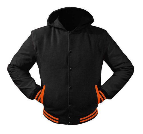 Superb Leather Sleeve Original American Varsity Letterman College Baseball Men Wool Hoodie Jackets #BSL-ORSTR-BB-H