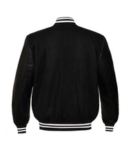 Load image into Gallery viewer, Superb Genuine Black Leather Sleeve Letterman College Varsity Women Wool Jackets #BSL-WSTR-WB