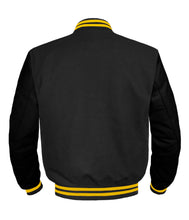 Load image into Gallery viewer, Original American Varsity Black Leather Sleeve Letterman College Baseball Kid Wool Jackets #BSL-YSTR-BZ