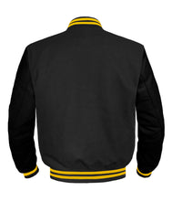 Load image into Gallery viewer, Original American Varsity Black Leather Sleeve Letterman College Baseball Women Wool Jackets #BSL-YSTR-BZ