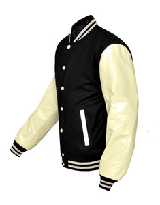 Original American Varsity Real Cream Leather Letterman College Baseball Women Wool Jackets #CRSL-CRSTR-CRB-BBAND
