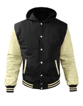 Load image into Gallery viewer, Superb Genuine Cream Leather Sleeve Letterman College Varsity Women Wool Jackets #CRSL-CRSTR-CRB-H