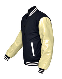 Superb Genuine Cream Leather Sleeve Letterman College Varsity Kid Wool Jackets #CRSL-WSTR-BB