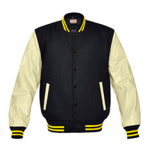 Load image into Gallery viewer, Superb Genuine Cream Leather Sleeve Letterman College Varsity Kid Wool Jackets #CRSL-YSTR-BB