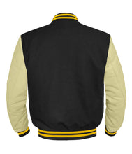 Load image into Gallery viewer, Original American Varsity Cream Leather Sleeve Letterman College Baseball Men Wool Jackets #CRSL-YSTR-BZ