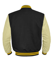 Load image into Gallery viewer, Original American Varsity Cream Leather Sleeve Letterman College Baseball Women Wool Jackets #CRSL-YSTR-BZ