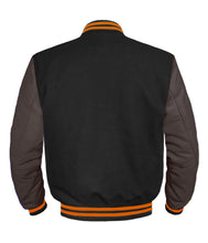 Load image into Gallery viewer, Original American Varsity Dark Brown Leather Sleeve Letterman College Baseball Kid Wool Jackets #DBRSL-ORSTR-BZ