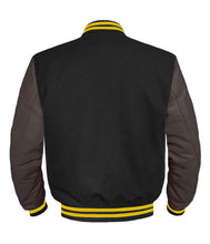 Load image into Gallery viewer, Original American Varsity Dark Brown Leather Sleeve Letterman College Baseball Kid Wool Jackets #DBRSL-YSTR-BZ