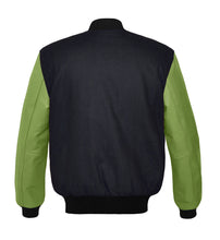 Load image into Gallery viewer, Original American Varsity Green Leather Sleeve Letterman College Baseball Kid Wool Jackets #GRSL-BSTR-BB-BBAND