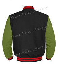 Load image into Gallery viewer, Original American Varsity Green Leather Sleeve Letterman College Baseball Kid Wool Jackets #GRSL-RSTR-BZ