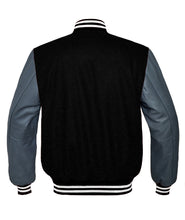 Load image into Gallery viewer, Superb Grey Genuine Leather Sleeve Letterman College Varsity Kid Wool Jackets #GYSL-WSTR-GYB